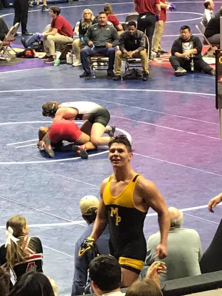 Isaac Boucher wins first match at State