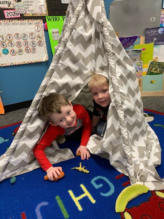 Playing in the Tepee