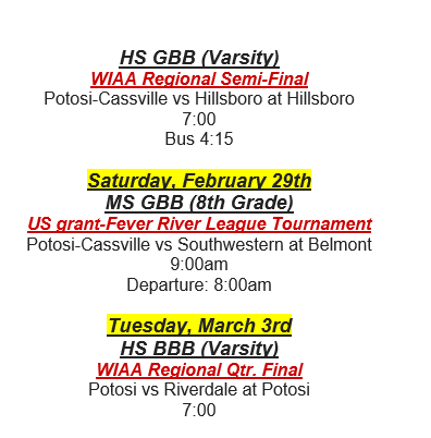 Calendar Updates 2-26-20