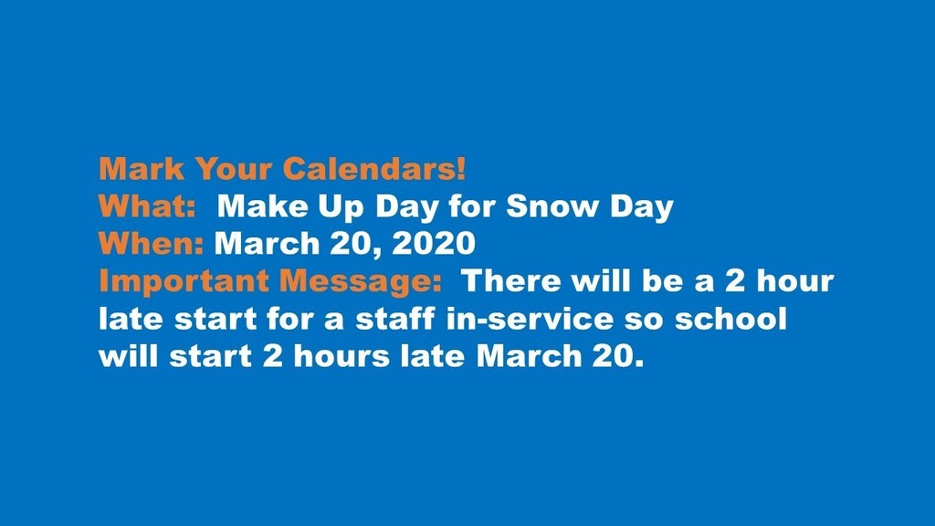 March 20 Make Up Day