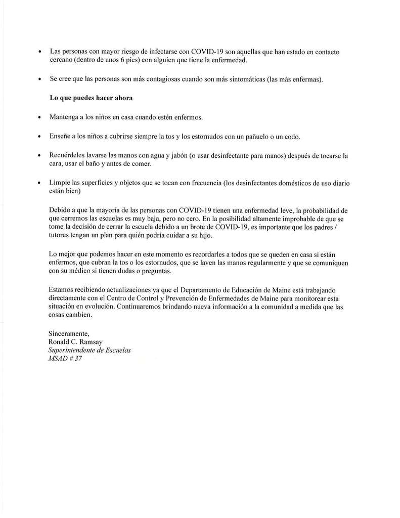 Mr Ramsays letter--Spanish version