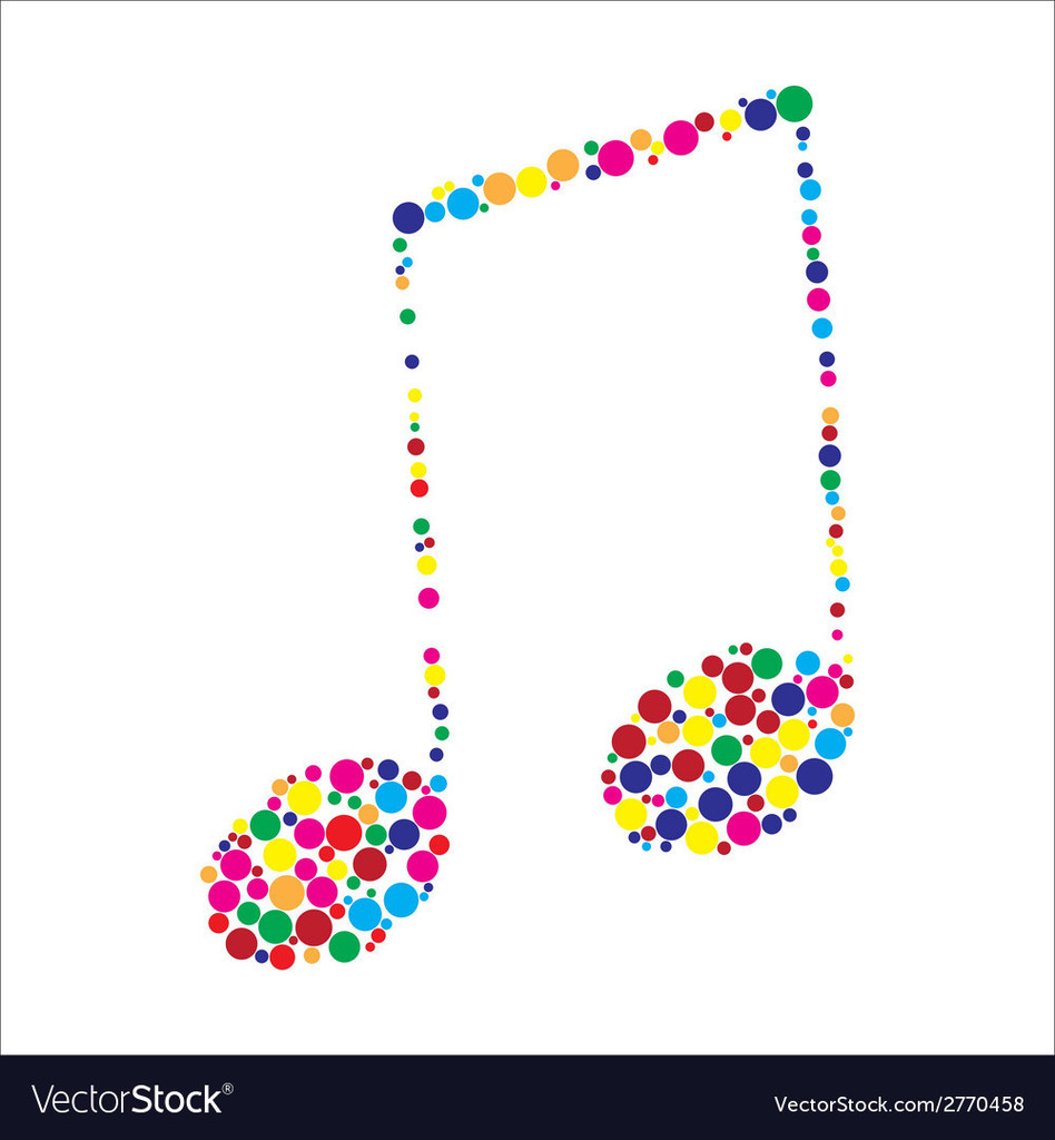 polka dots shaped into music note