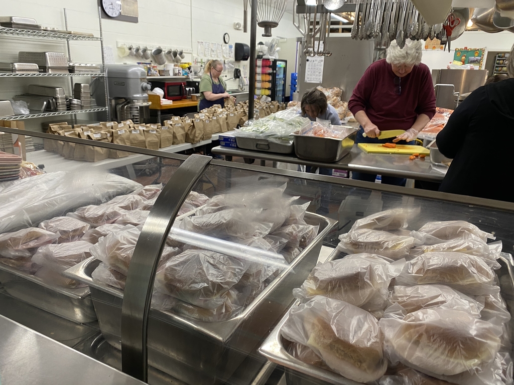 Kitchen staff prepping and preparing food!