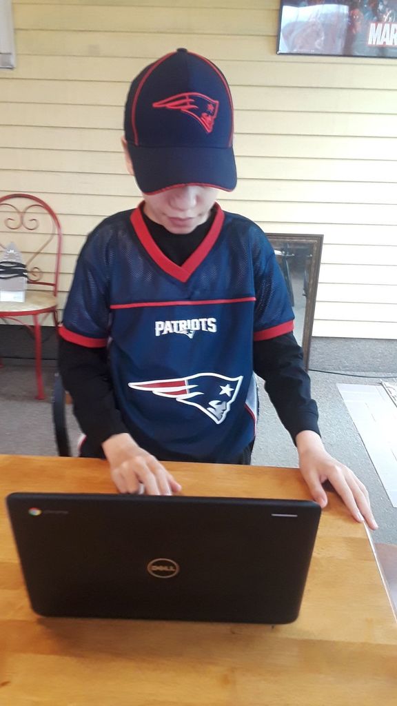 Kenny showing his school spirit