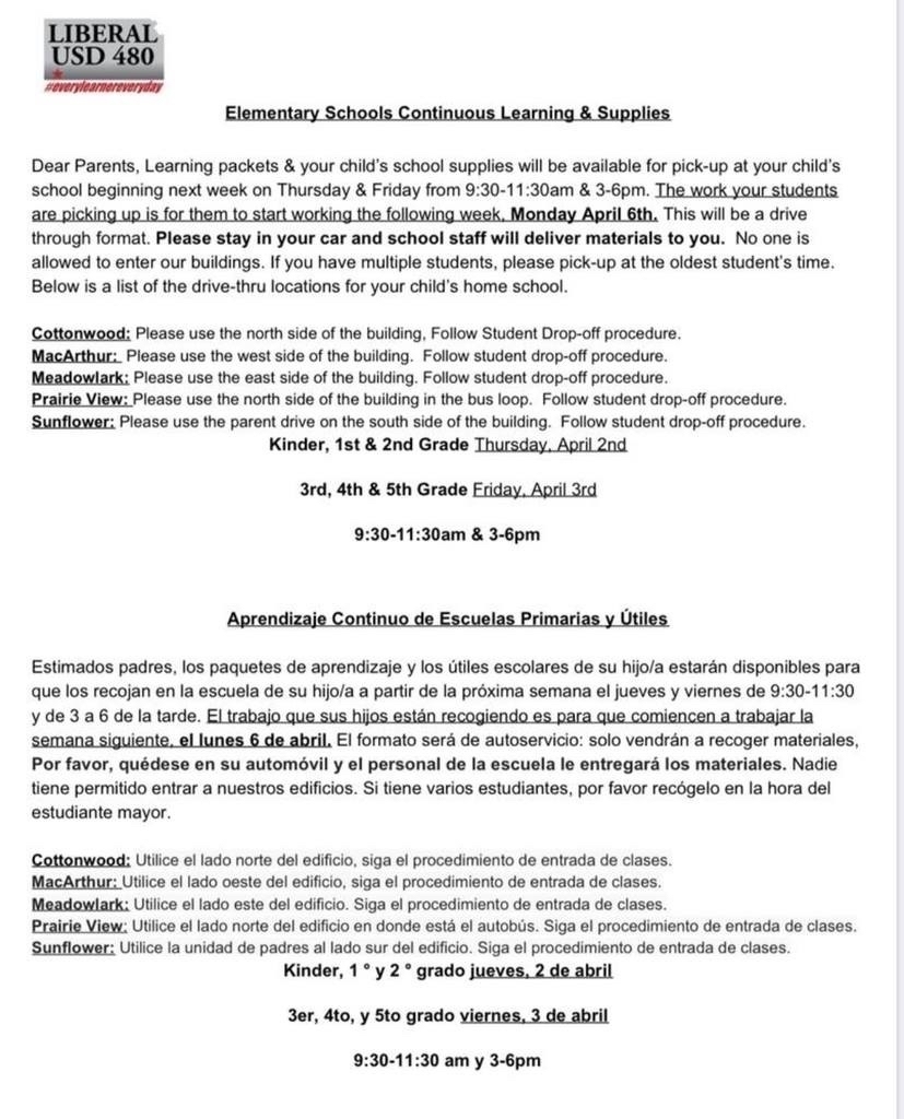 Supplies and packet pickup