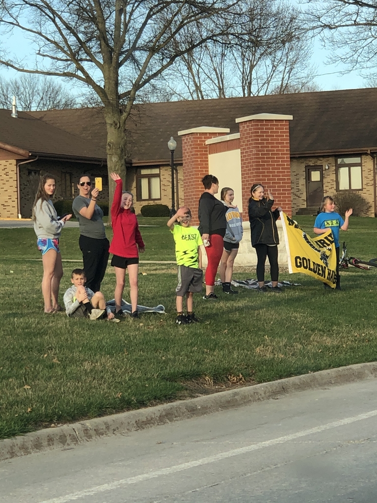 Families gathered to wave to the parade.