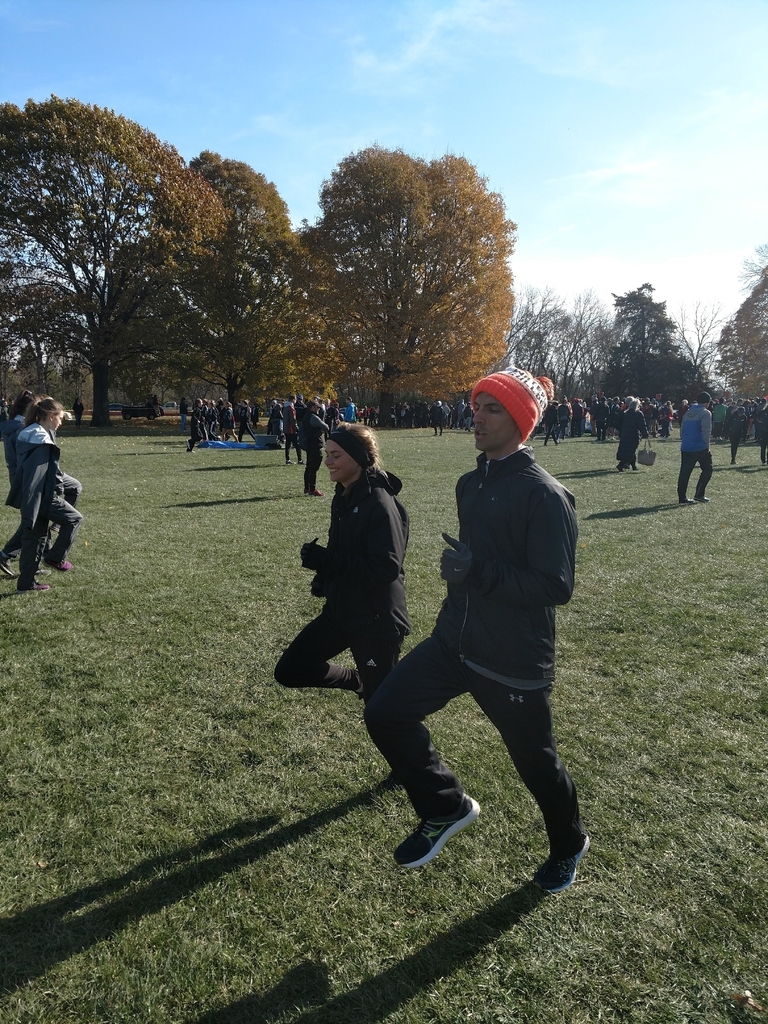 Patterson and Coach Huffman at 2019 IHSA State XC
