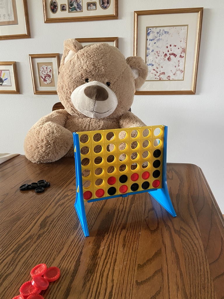 Teddy Bear playing a game.