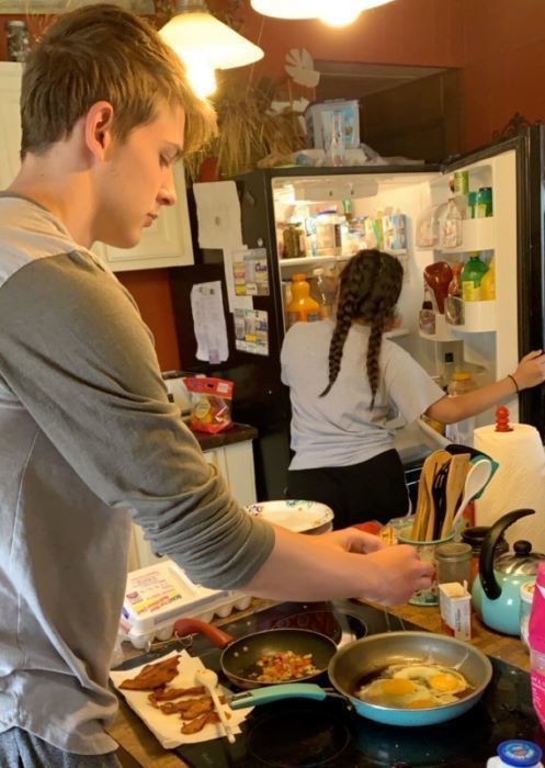 making breakfast