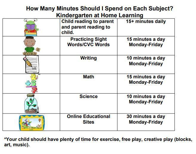 At home learning schedule