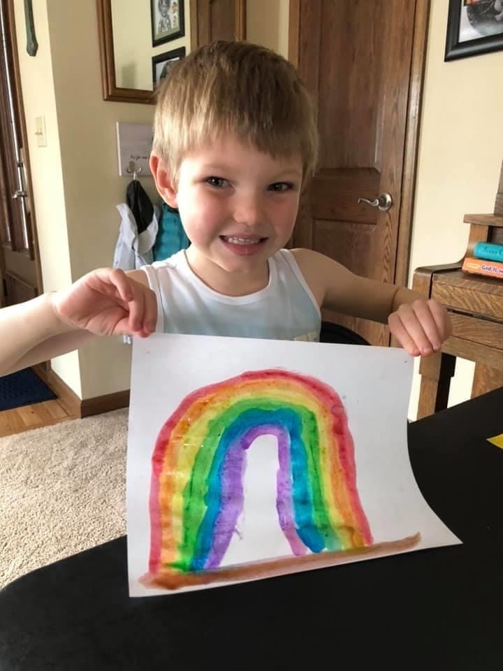 Kids making rainbows