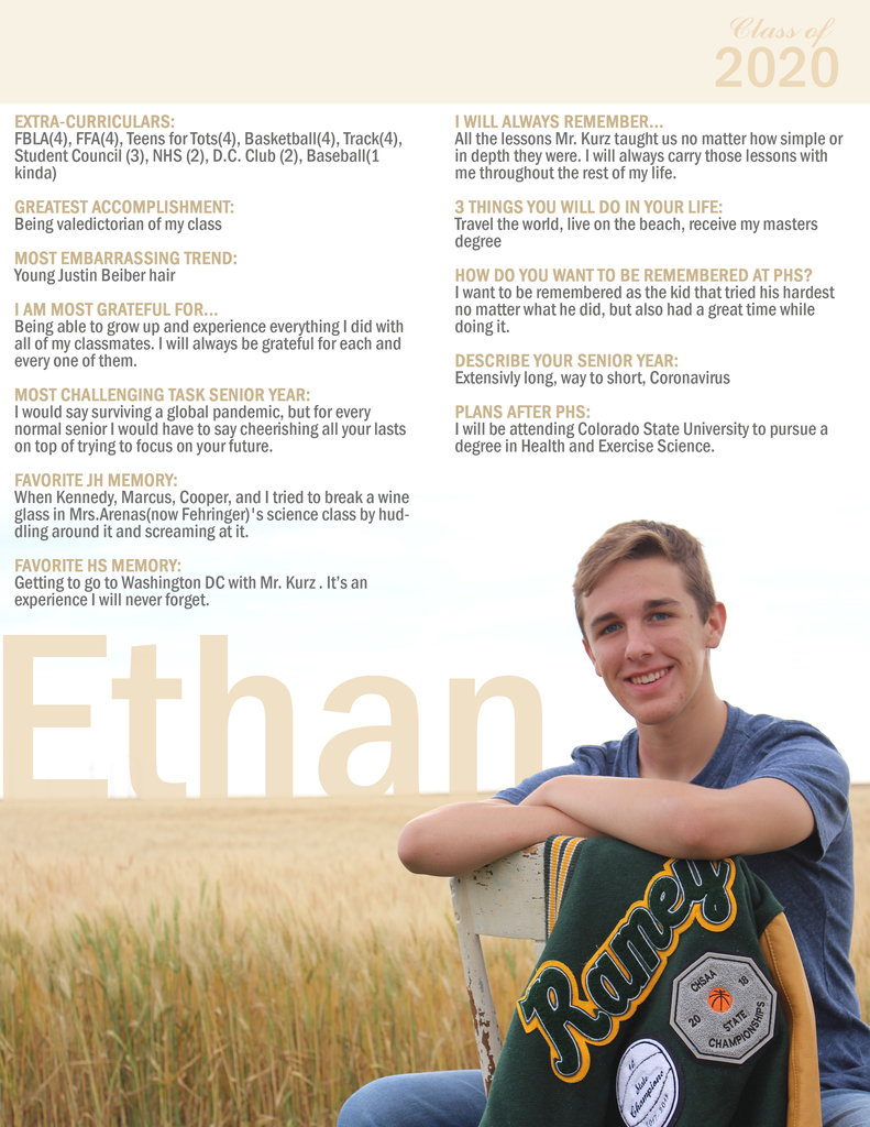 Ethan R's senior spotlight