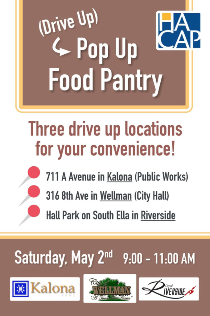 pop-up food pantry May 2nd