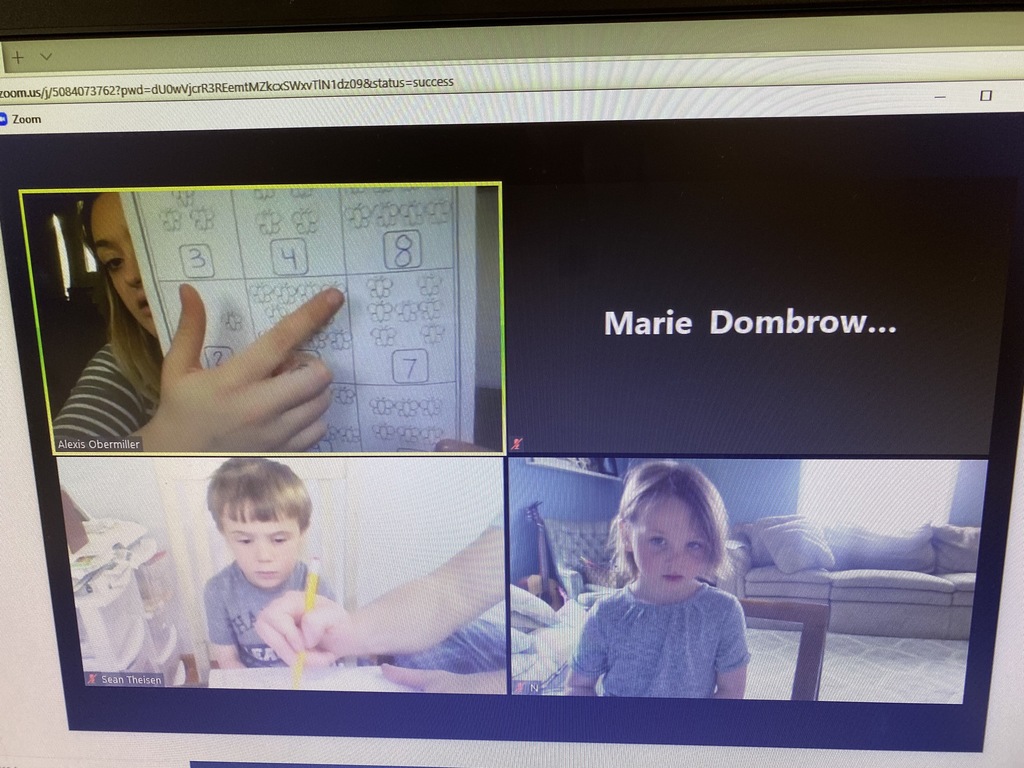 Ms. Alexis's 3 year old AM online session doing their worksheets!!