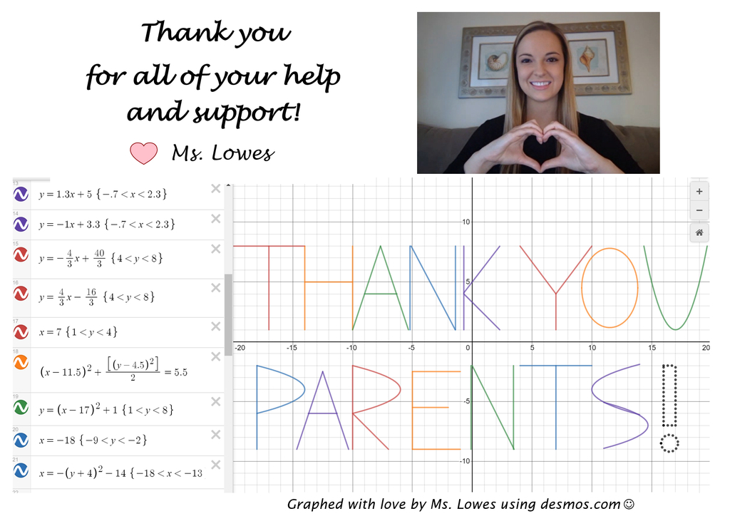 Thank you parents from Ms. Lowes