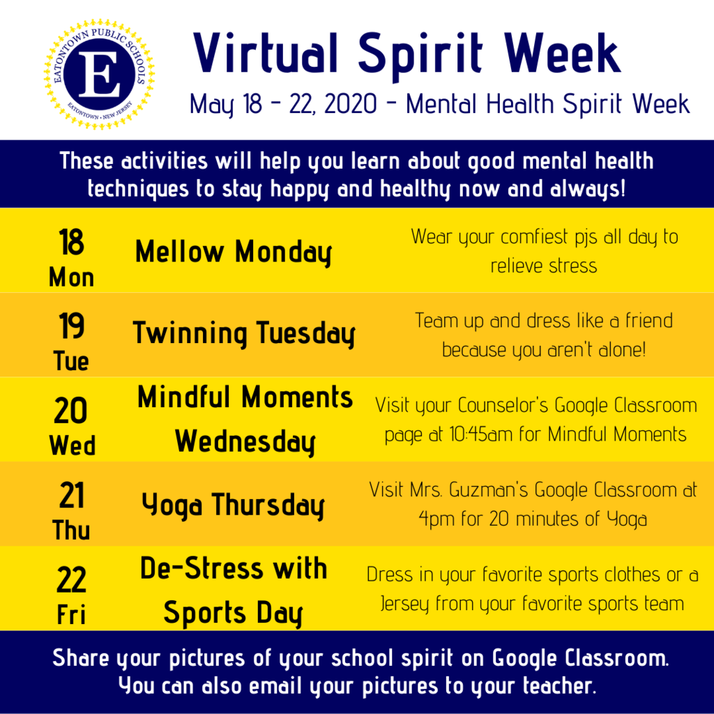 Virtual Spirit Week May 18-22