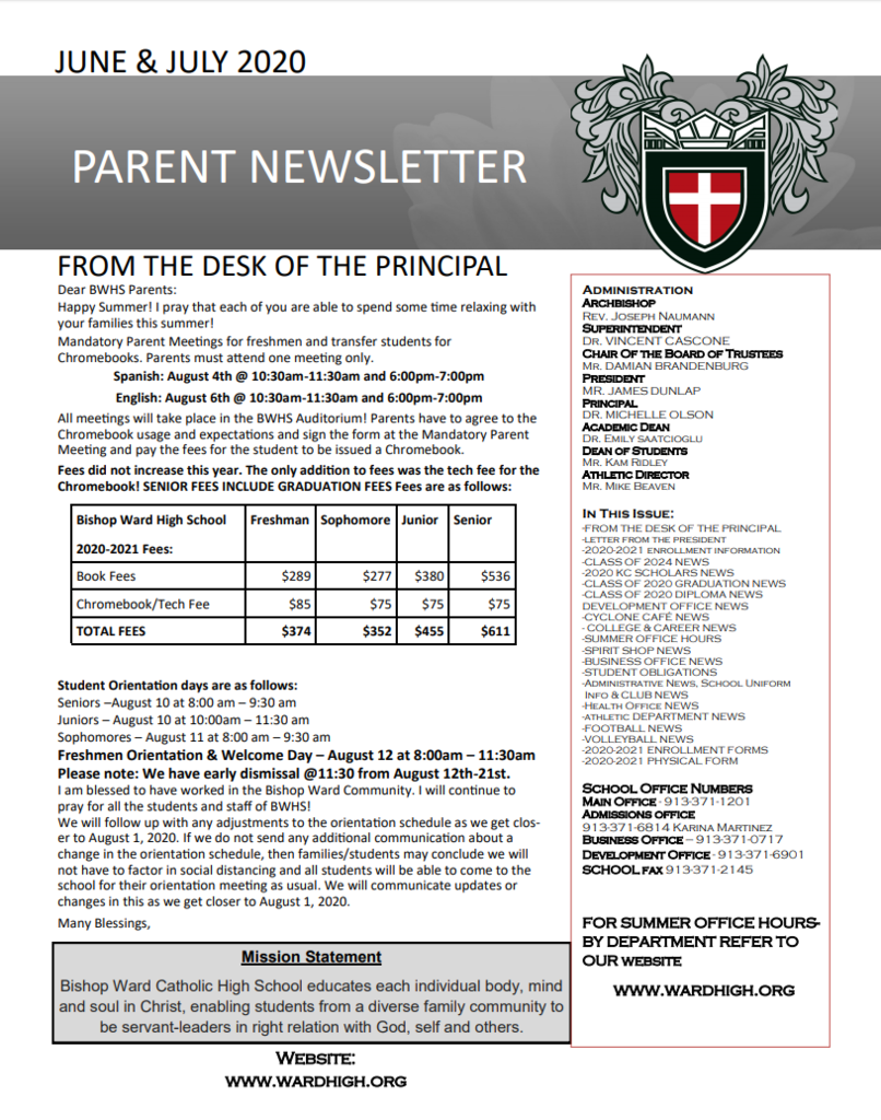 June-July Parent Newsletter