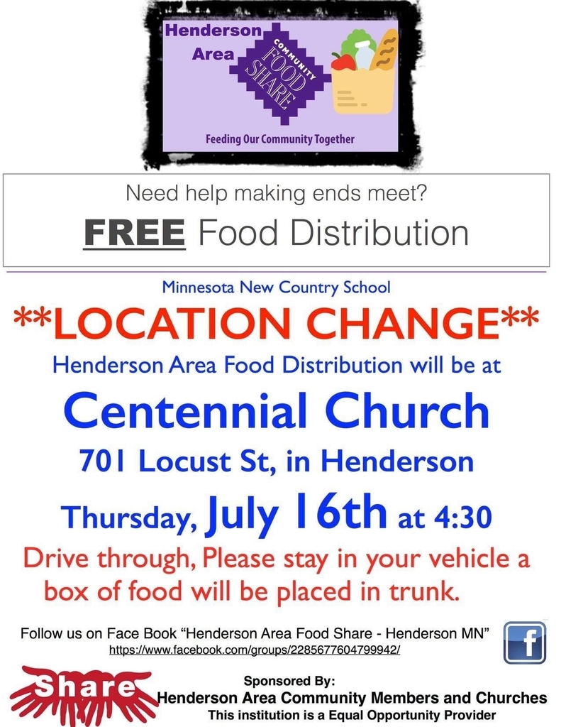 Henderson area food share- 3rd Thursday of every month.