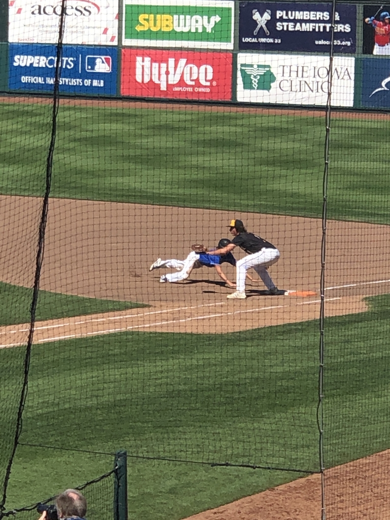 Rath is ready to tag out the base runner.