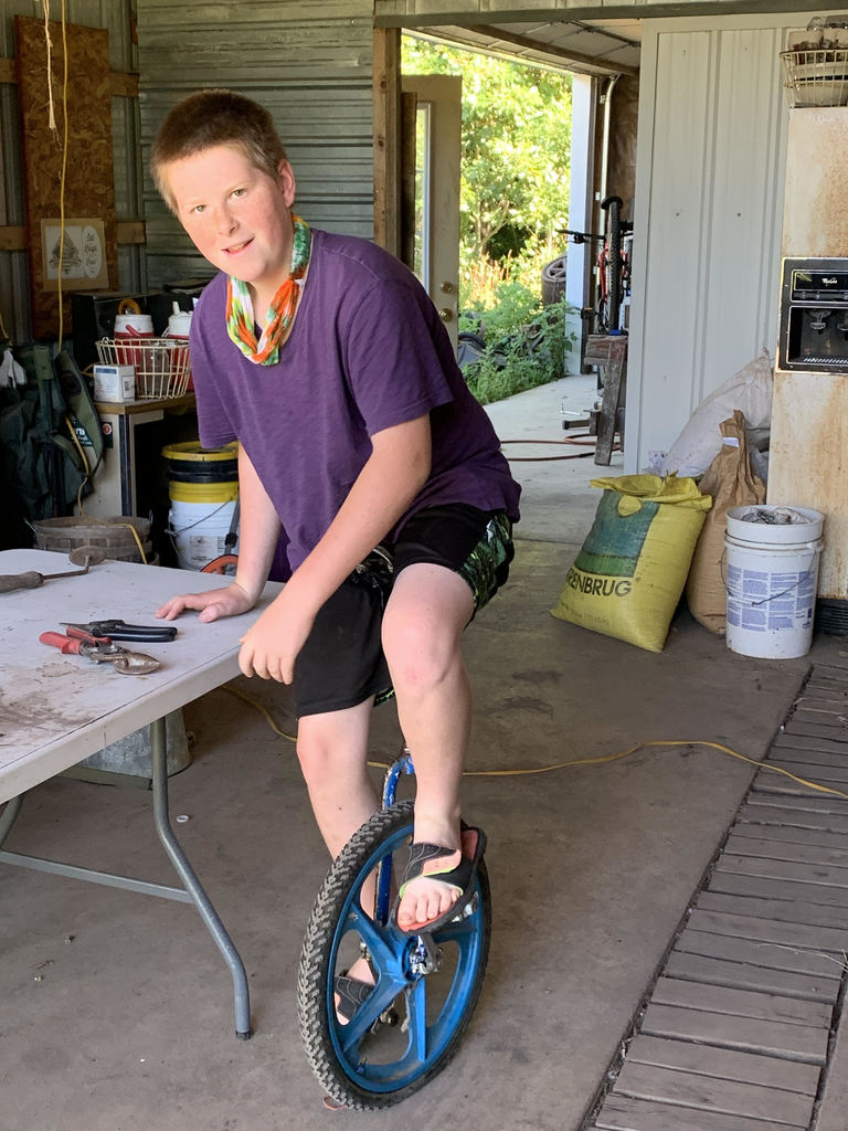 Miles learning to unicycle!