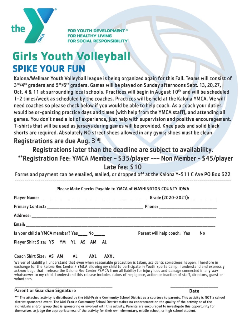YMCA volleyball league