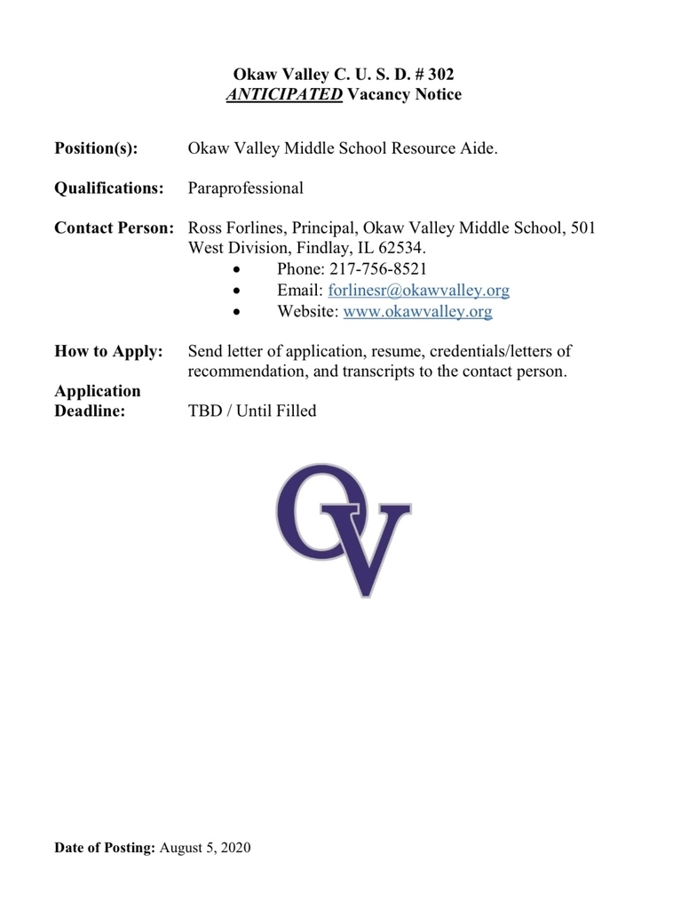 MS paraprofessional 2020