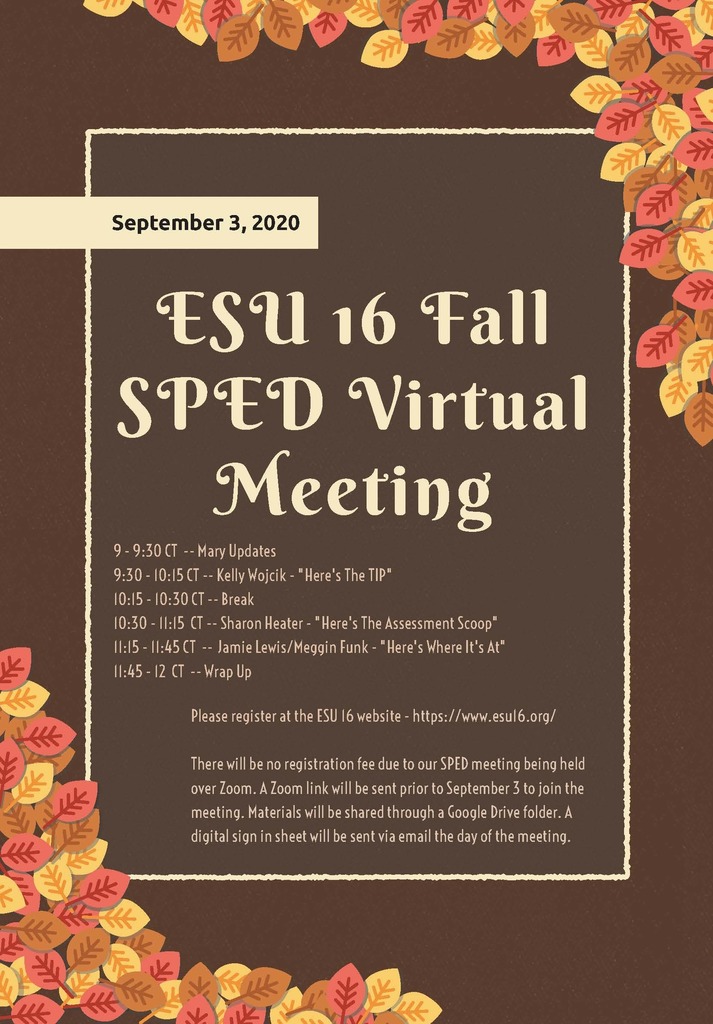 Fall SPED Meeting