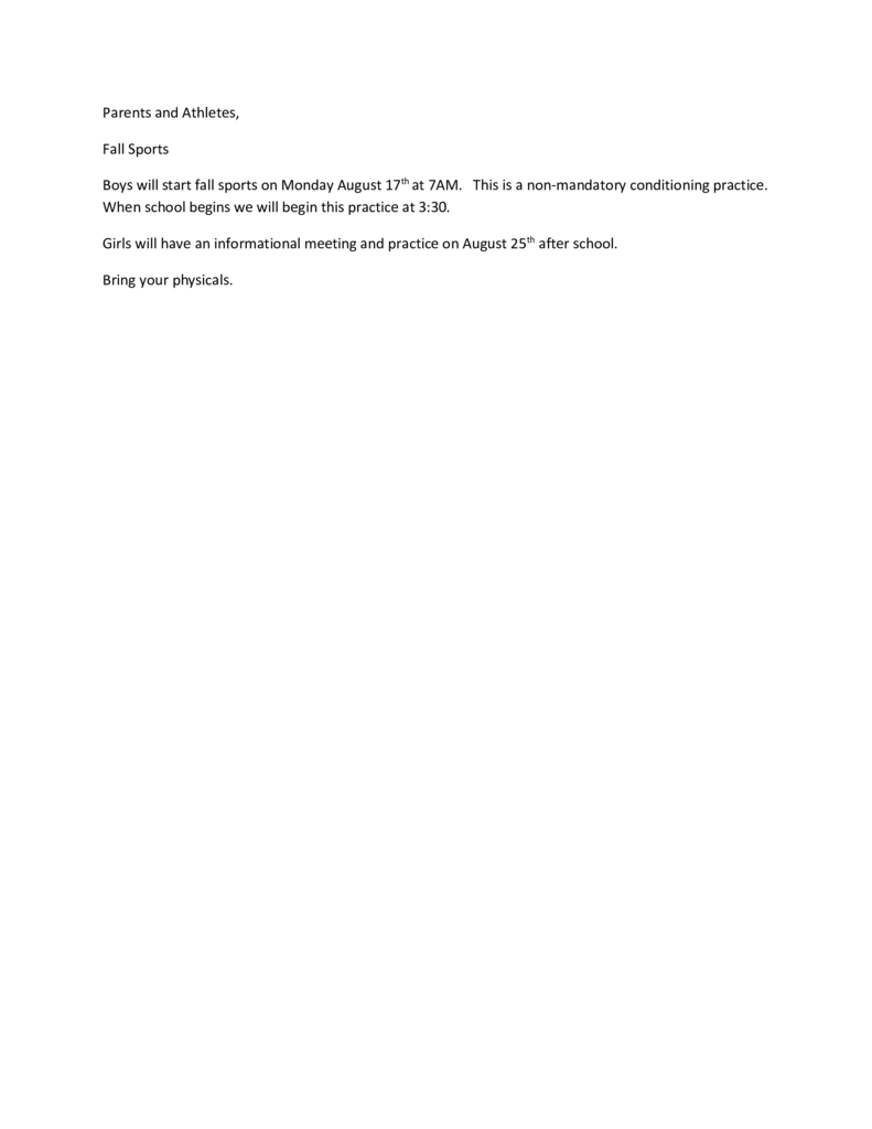 Info from Athletic Department: Contact Mr. Sorensen with questions 970-520-1439