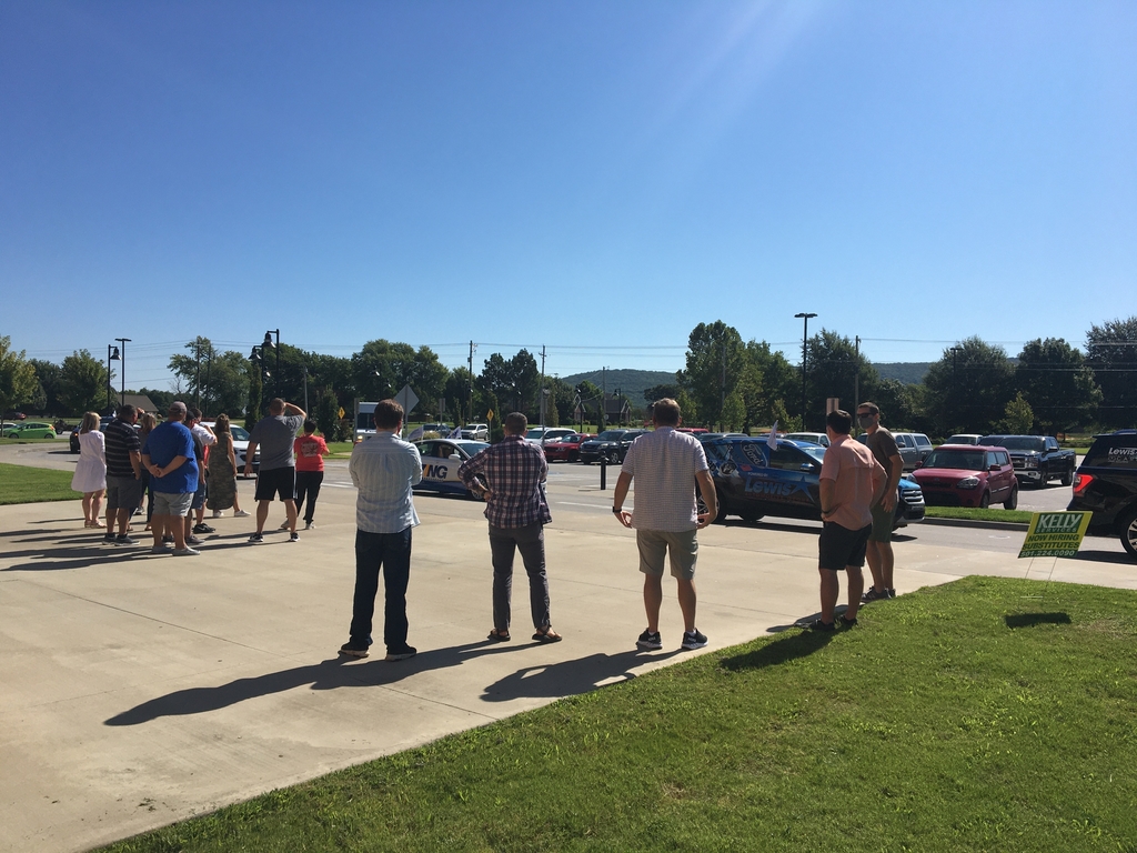 Teachers watching the parade 