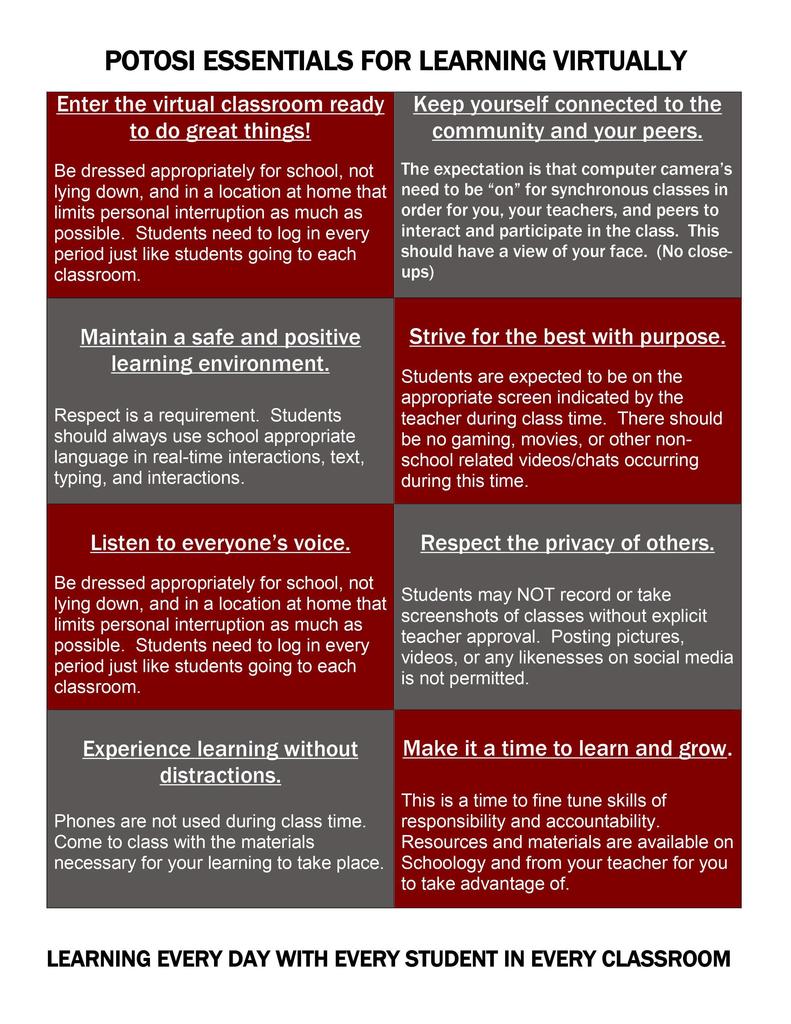 Virtual Learning Expectations