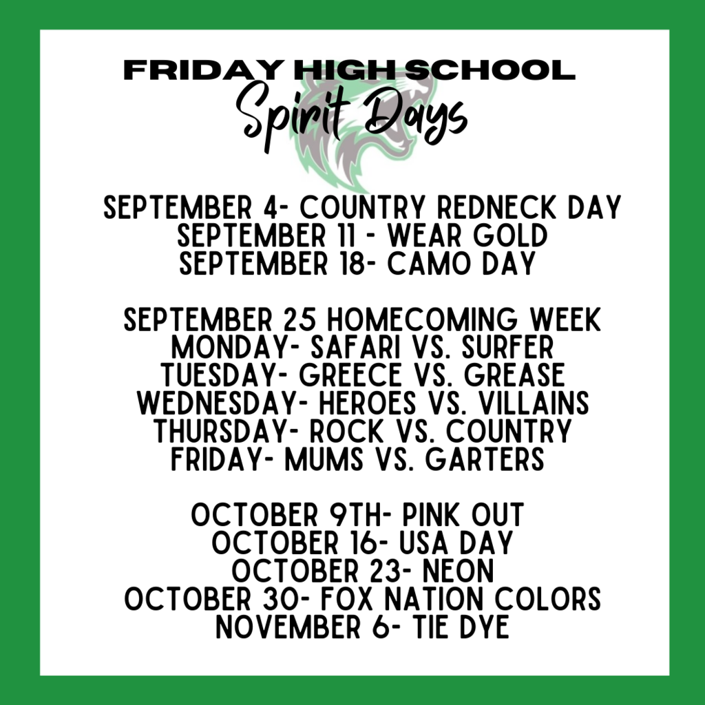 Friday Spirit Days