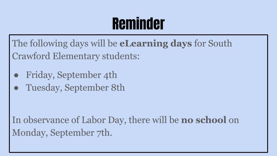 eLearning Days at South Crawford Elementary