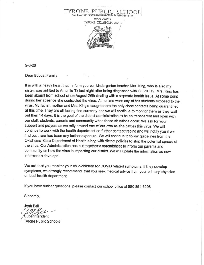 September 3 Covid Statement