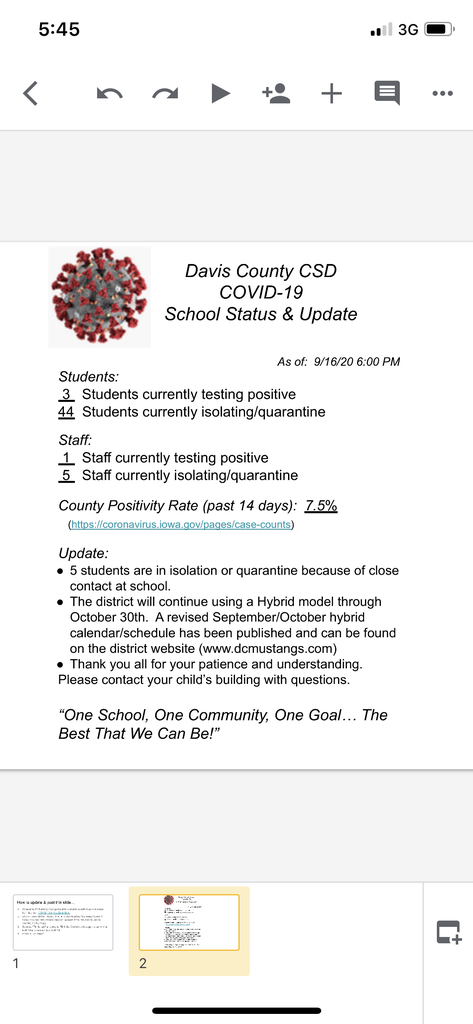 Davis County CSD COVID-19 Status & Update 9-16-20