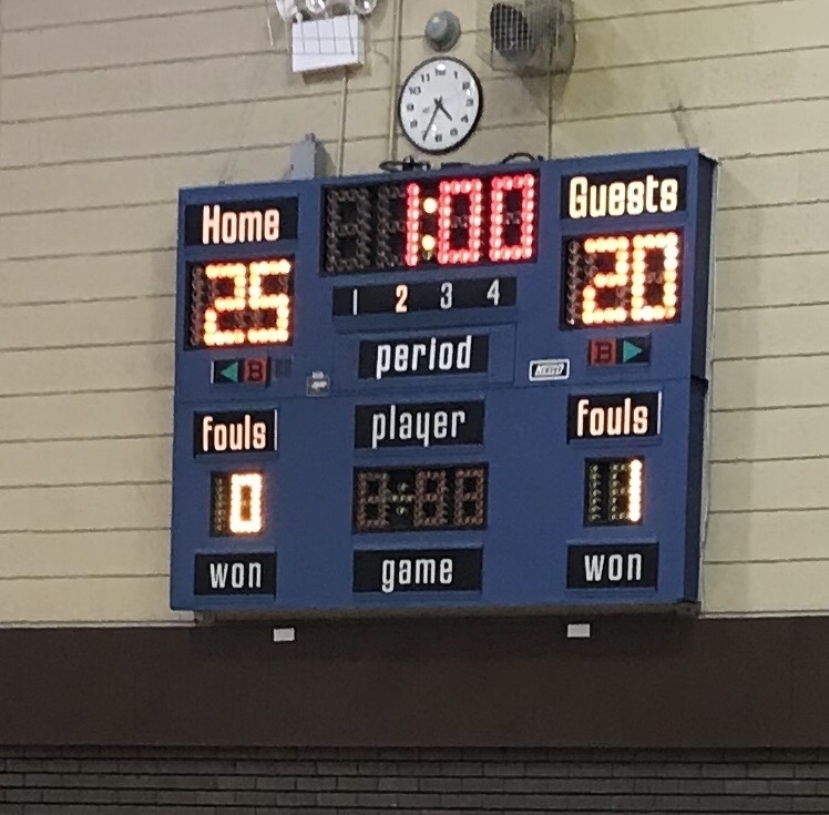 Scoreboard over Pratt High JV set 2