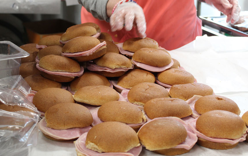 mound of sandwiches