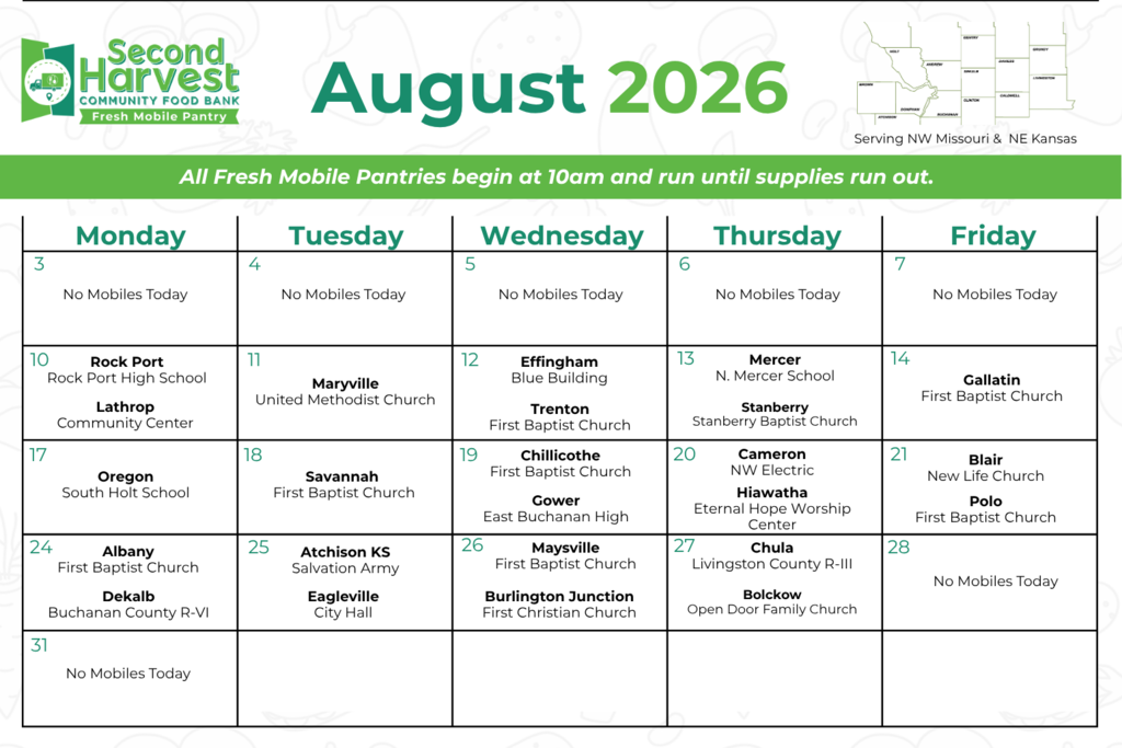Second Harvest Mobile Pantry August 27, 2026