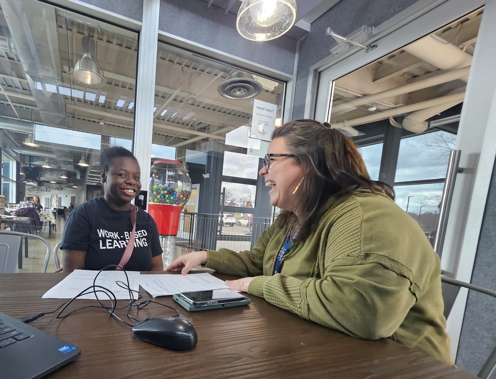 Job Coach Amanda and Work -Based Learning Student, Naomi