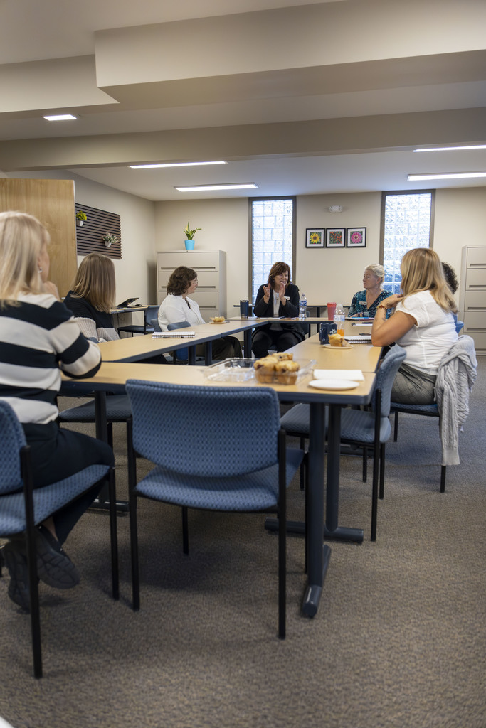 Howell student at  Michigan Works! staff meeting