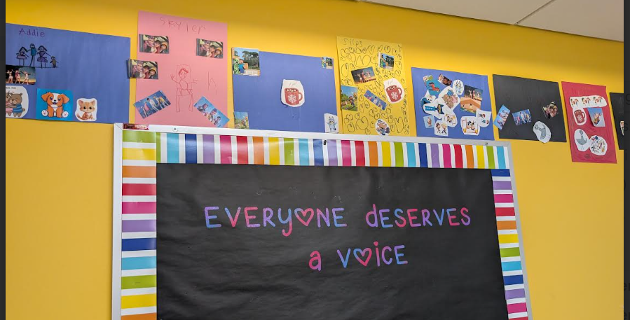 Fowlerville Elementary Peer to Peer made posters about what makes them HAPPY. 