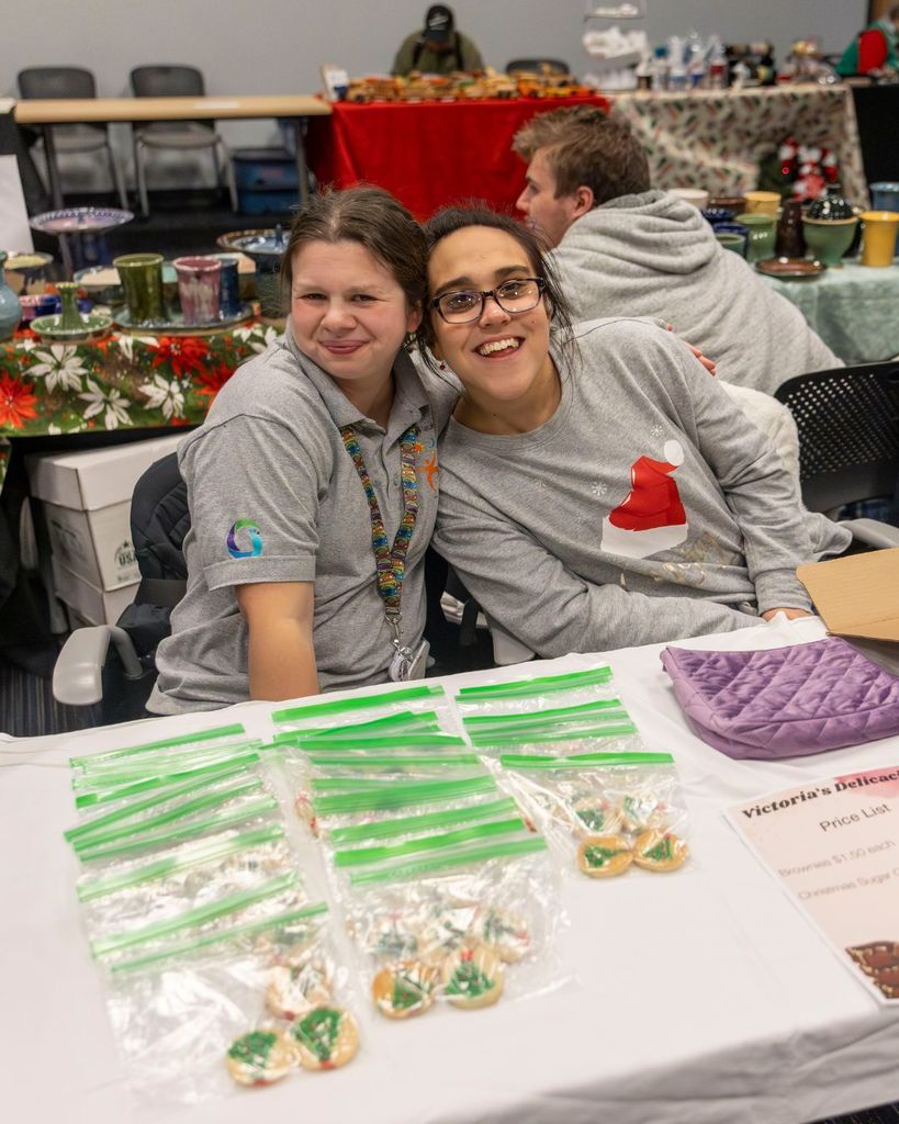 People selling cookies