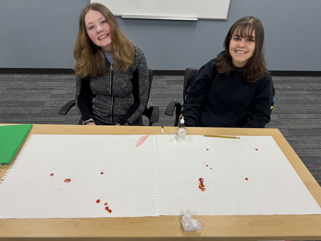 Two young ladies sitting at a table.