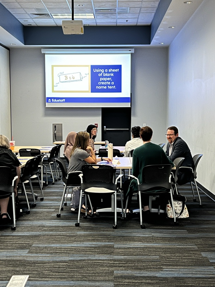 Room full of potential new substitute teachers.