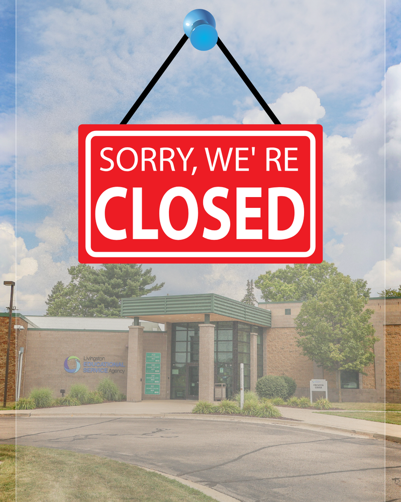 Photo of the Livingston ESA Education Center behind a frosted window with a sign that reads "Sorry, We're Closed"