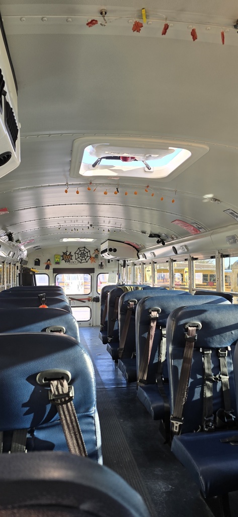 Bus decotated for Halloween 