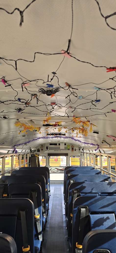 Bus decotated for Halloween 