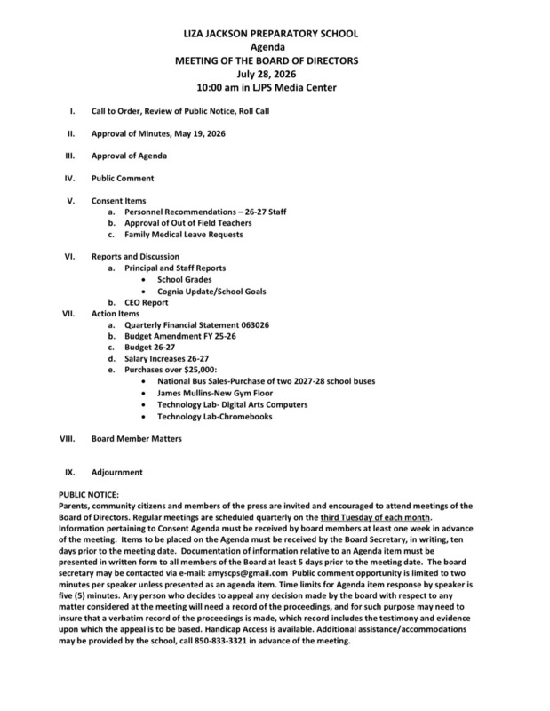 Agenda July 26