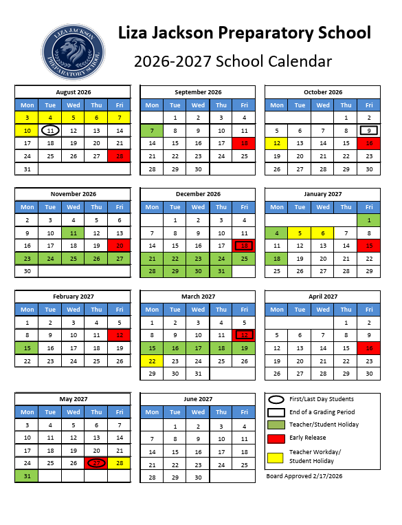 School Calendar 26-27