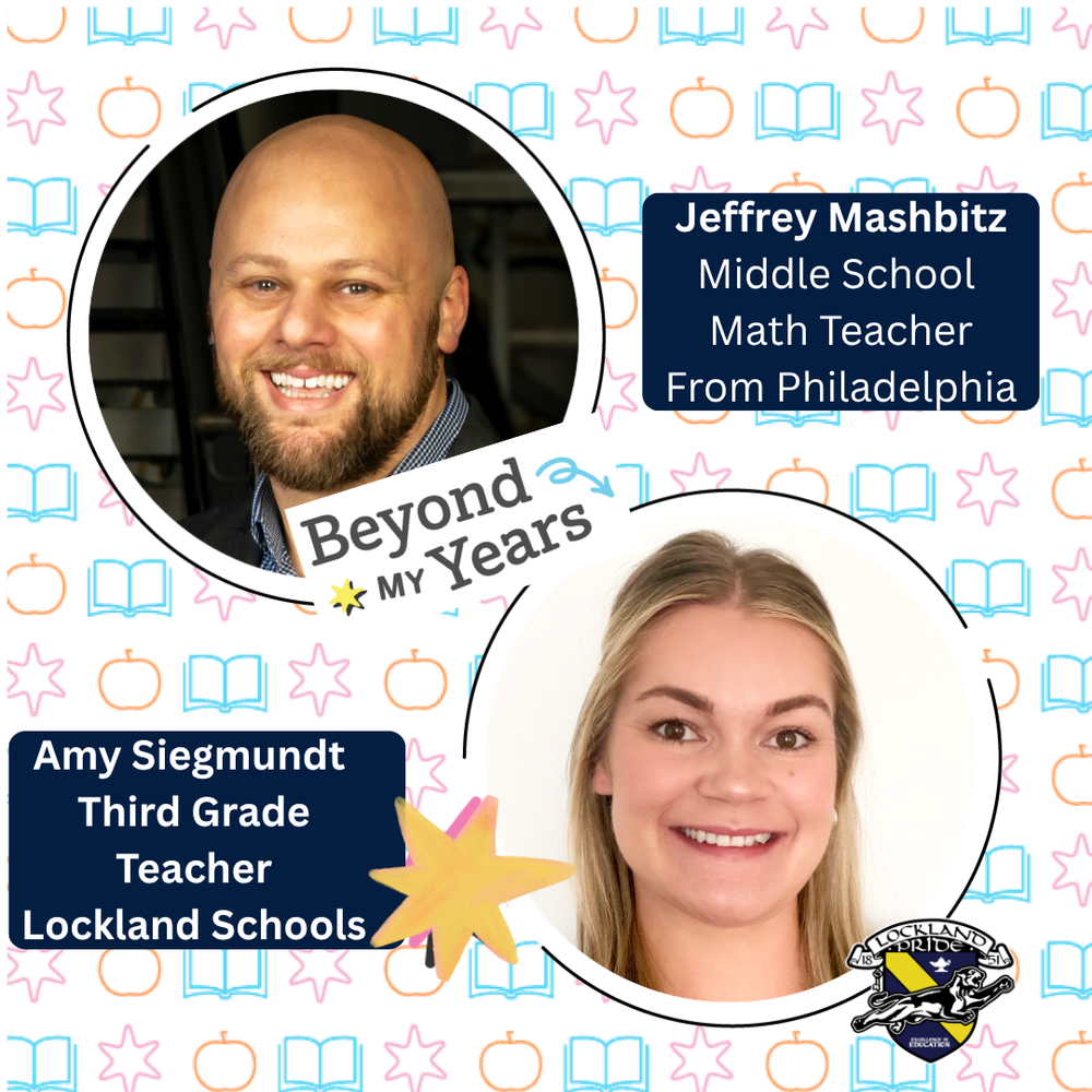Graphic of Amy Siegmundt and teacher from Philadelphia area