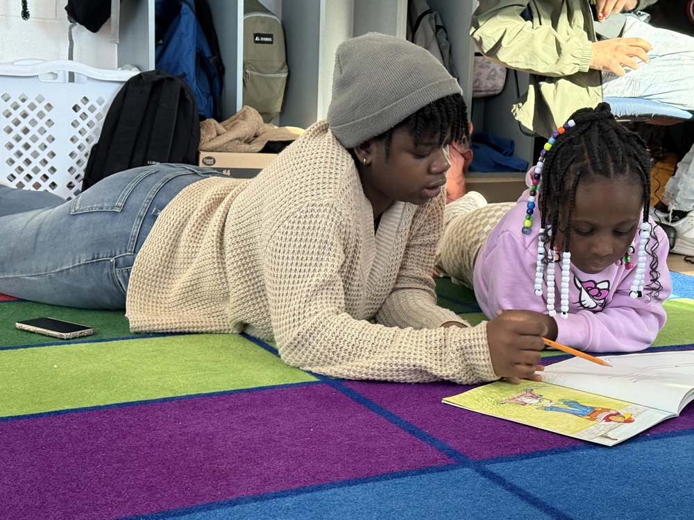 Students reading together
